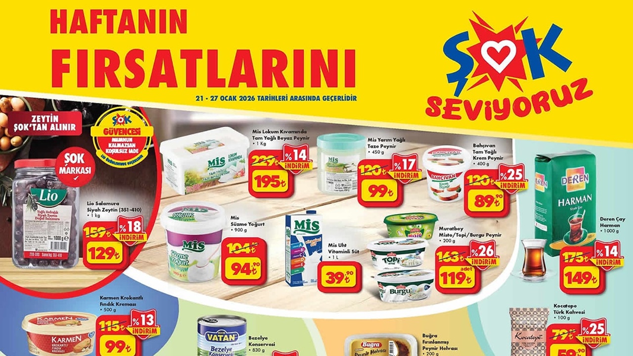 ŞOK’ta bu hafta süt, yoğurt, peynir fiyatlarına ekstra indirim var
